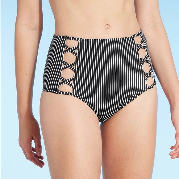 Shade & Shore Other - NWT Striped Caged Bikini Bottom
